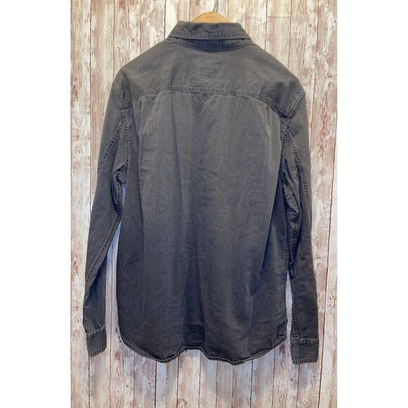 American
Eagle Button Up Shirt Chambray Gray men’s size Large Vintage 90s - Picture 2 of 8